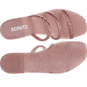 NIB Schutz Diana Glitter Rose Jelly Sandal